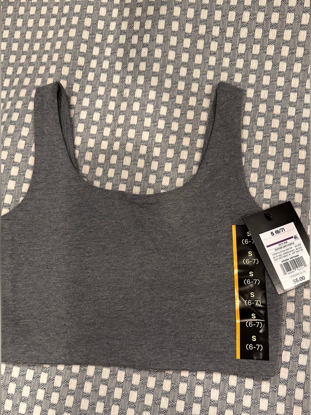 7 pairs youth art class Charcoal Gray Cropped Tank - Scoop Neck